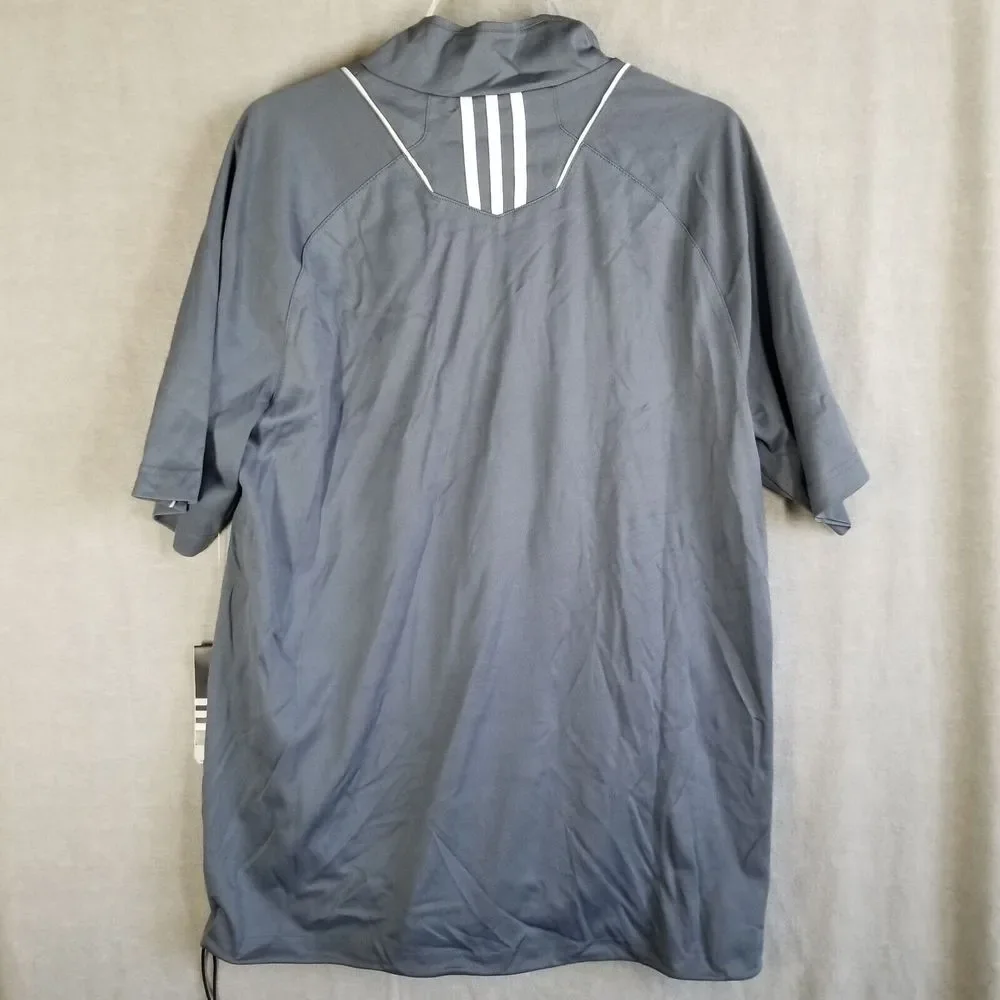 NWT Adidas Mens Medium Hot Jacket Game Day 1/4 ZIP Lead Gray Performance‎ Poly - Picture 11 of 14